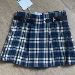 Zara Pleated Skort with Buckle Accents